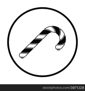Stick candy icon. Thin circle design. Vector illustration.