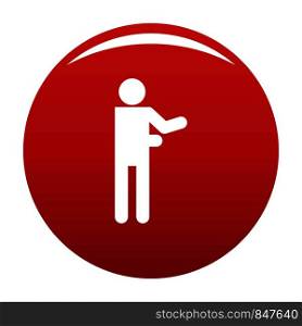 Stick figure stickman icon pictogram. Vector simple illustration of stickman icon isolated on white background. Man human stick sign. Stick figure stickman icon vector red