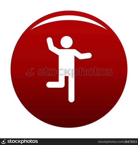 Stick figure stickman icon pictogram. Vector simple illustration of stickman icon isolated on white background. Man human stick sign. Stick figure stickman icon vector red