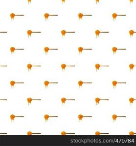 Stick for honey pattern seamless repeat in cartoon style vector illustration. Stick for honey pattern
