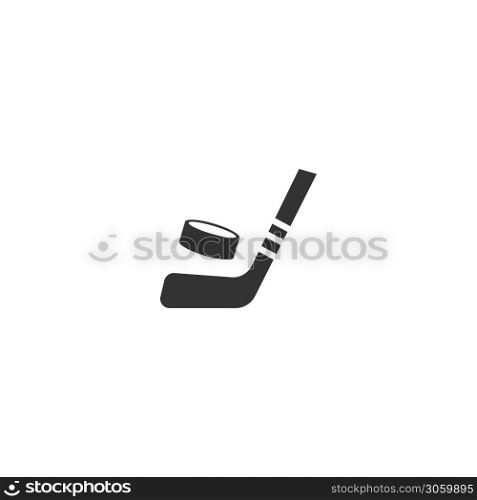 Stick hockey and ball icon logo vector