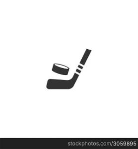 Stick hockey and ball icon logo vector