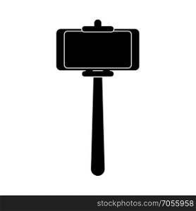 Stick holder for selfie black icon .