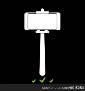 Stick holder for selfie it is white icon .. Stick holder for selfie it is white icon . Flat style