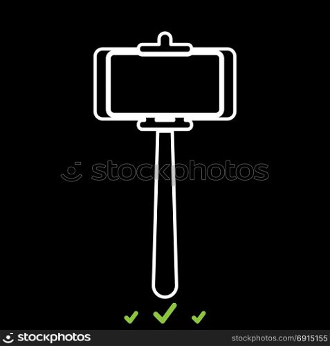 Stick holder for selfie it is white icon .. Stick holder for selfie it is white icon . Flat style