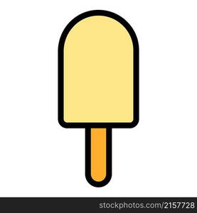 Stick ice cream icon. Outline stick ice cream vector icon color flat isolated. Stick ice cream icon color outline vector