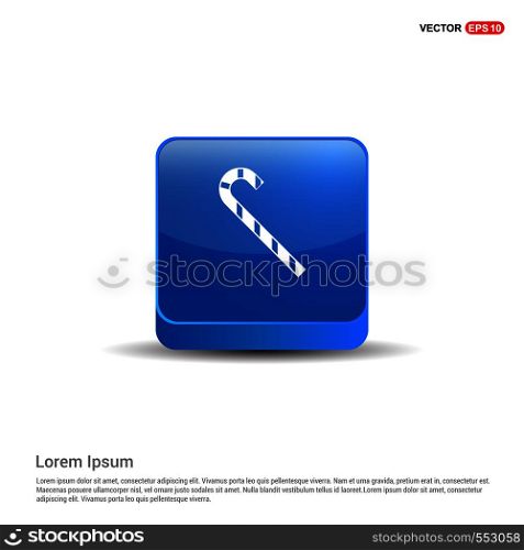 stick Icon - 3d Blue Button.