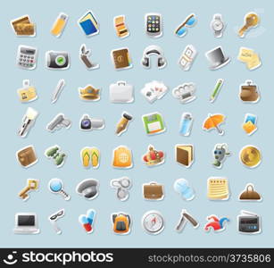 Sticker icons for personal items