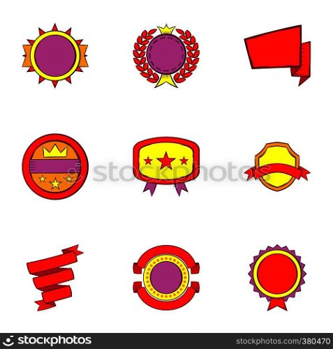Sticker icons set. Cartoon illustration of 9 sticker vector icons for web. Sticker icons set, cartoon style
