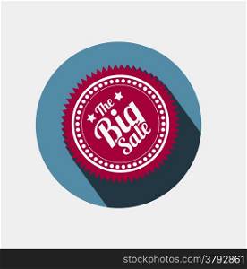 Sticker in flat style. Vector illustration with long shadow
