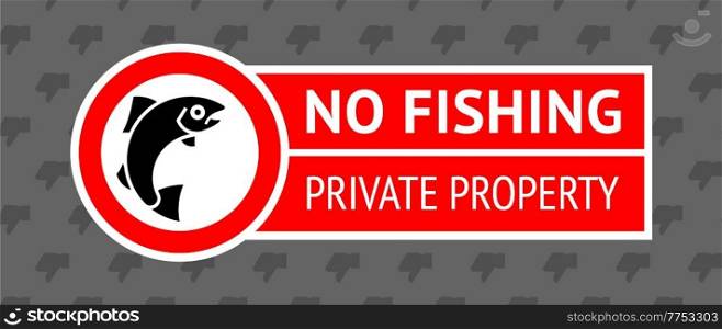 Sticker No fishing, vector illustration 10eps