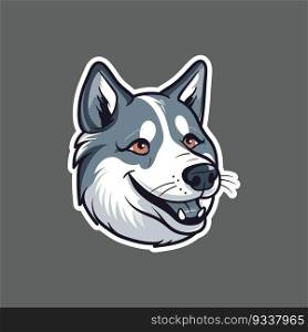 sticker of smiling husky face