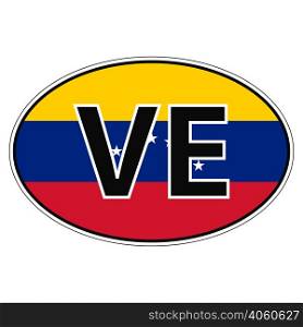 Sticker on car, flag Bolivarian Republic Venezuela with the inscription VE vector for print or website design for language buttons. Sticker on car, flag Bolivarian Republic Venezuela