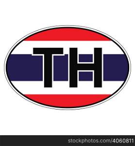 Sticker on car, flag Thailand with the inscription TH vector for print or website design for language buttons. Sticker on car, flag Thailand