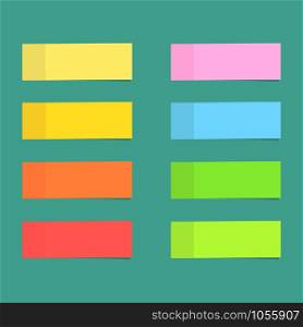 Sticker paper list set different colors. Vector