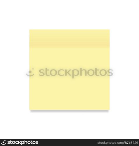 Sticker paper yellow colored on a white background, vector