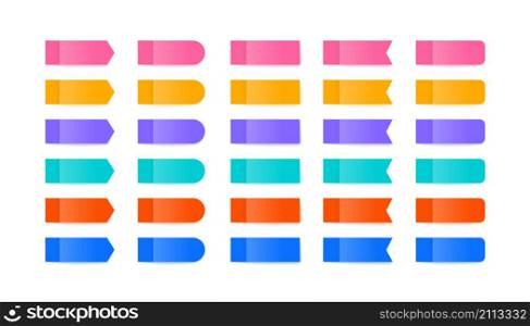 sticker. Realistic colorful sticky tape label for memo notice marks and page tag. Vector isolated set colourful colors labels. sticker. Realistic colorful sticky tape label for memo notice marks and page tag. Vector isolated set