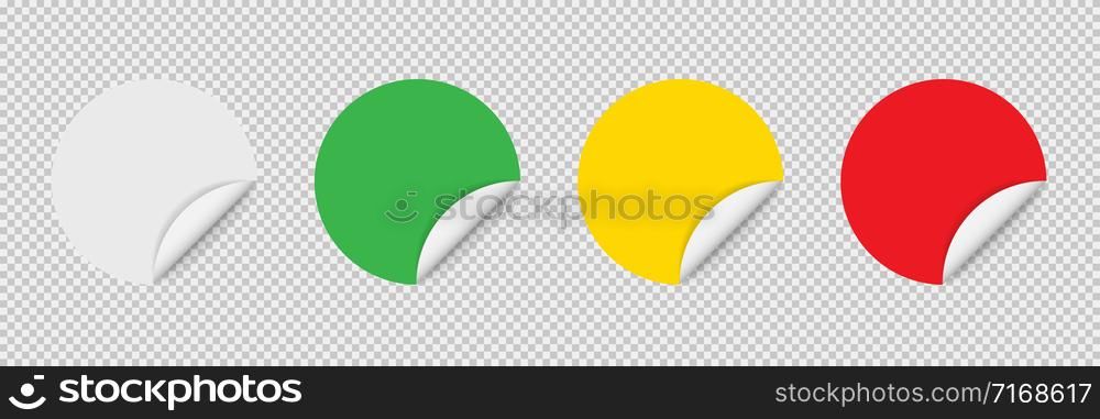 Sticker tag colored in realistic design. Vector isolated illustration. Post note sticker vector. Blank mockup sticker design. Banner sign design. EPS 10