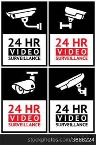 Stickers camera surveillance set