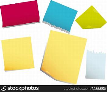 Stickers of note pages. The vector illustration
