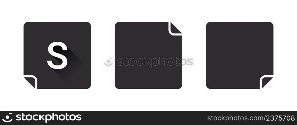 Stickers Templates. Set of stickers signs. Square stickers mockup. Vector images