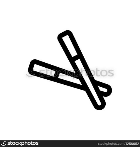 Sticks food icon vector. Thin line sign. Isolated contour symbol illustration. Sticks food icon vector. Isolated contour symbol illustration