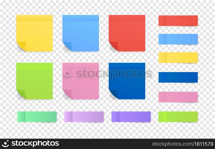 Sticky colored notes. Post note paper. Vector illustration. Sticky colored notes. Post note paper. Vector illustration.