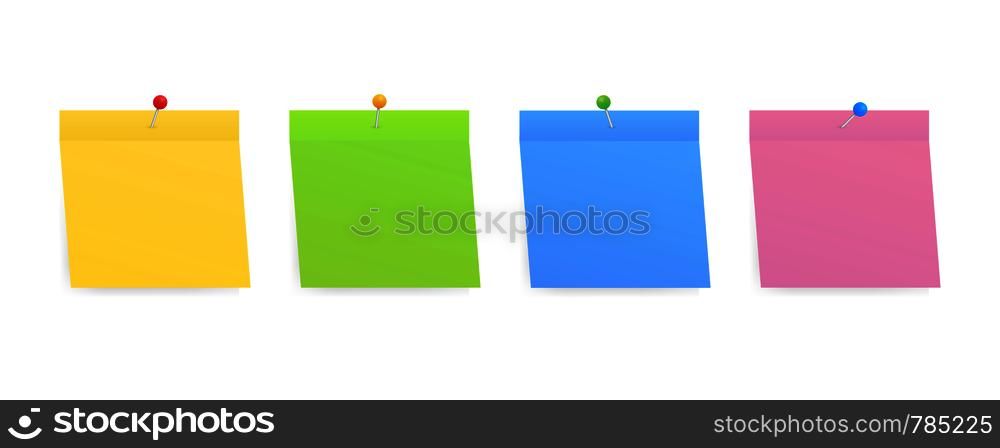 Sticky colored notes. Post note paper. Vector illustration.. Sticky colored notes. Post note paper. Vector stock illustration.