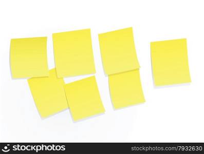 Sticky notes on white board vector illustration.