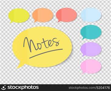 Sticky Office Paper Sheets Notes, Speech Bubble Sign Pack Collection Set with Shadow Isolated on Transparent Background Vector Illustration EPS10. Sticky Office Paper Sheets Notes, Speech Bubble Sign Pack Collection Set with Shadow Isolated on Transparent Background Vector Illustration