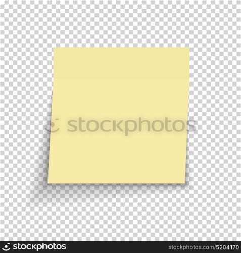 Sticky Paper Note on Transparent Background Vector Illustration EPS10. Sticky Paper Note on Transparent Background Vector Illustration