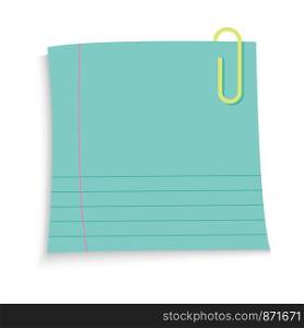 Sticky paper note with empty space for text, vector illustration
