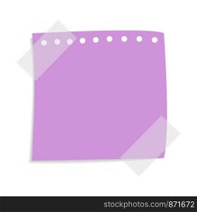 Sticky paper note with empty space for text, vector illustration