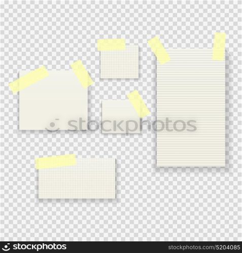 Sticky Paper Notes Pack Collection Set on Transparent Background Vector Illustration EPS10. Sticky Paper Notes Pack Collection Set on Transparent Background Vector Illustration