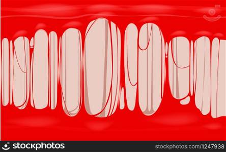 Sticky slime red template banner with copy space. Popular kids sensory toy vector illustration. Sticky slime red template banner with copy space. Popular kids sensory toy vector illustration. Cartoon liquid mucus isolated background. Abstract design element with detailed slime, isolated