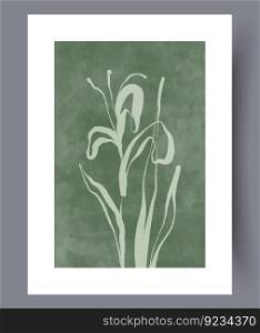 Still life plants field flower wall art print. Wall artwork for interior design. Contemporary decorative background with flower. Printable minimal abstract plants poster.. Still life plants field flower wall art print