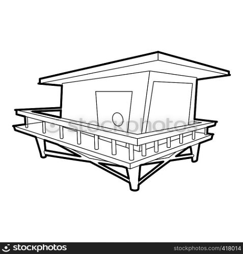 Stilt house icon. Outline illustration of stilt house vector icon for web. Stilt house icon, outline style