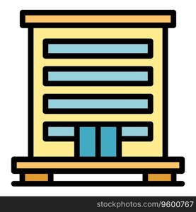 Stilt icon outline vector. House cabin. Forest hut color flat. Stilt icon vector flat