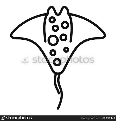 Stingray fish icon outline vector. Animal ray. Wildlife water. Stingray fish icon outline vector. Animal ray