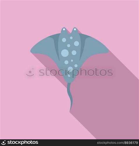 Stingray icon flat vector. Sea animal. Fish ray. Stingray icon flat vector. Sea animal