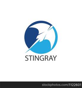 Stingray logo ilustration vector flat design template