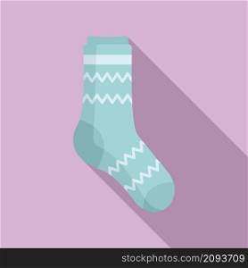 Stinky sock icon flat vector. Cute line sock. Cotton item. Stinky sock icon flat vector. Cute line sock