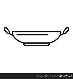 Stir wok frying pan icon outline vector. Oil stove. Cook food. Stir wok frying pan icon outline vector. Oil stove