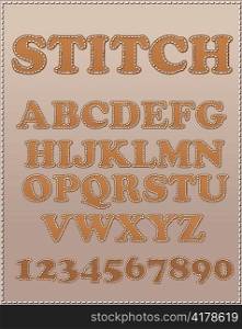 stitch font vector illustration