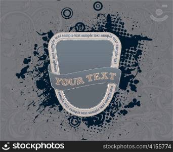 stitch label with grunge background vector illustration