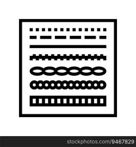 stitches embroidery hobby line icon vector. stitches embroidery hobby sign. isolated contour symbol black illustration. stitches embroidery hobby line icon vector illustration