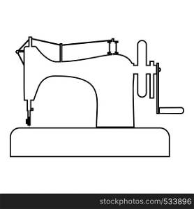 Stitching machine Sewing machine Tailor equipment vintage icon outline black color vector illustration flat style simple image