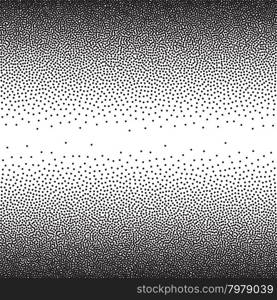 Stochastic raster halftone gradient print, black and white