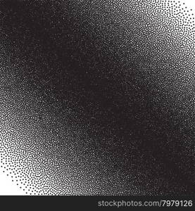 Stochastic raster halftone gradient print, black and white