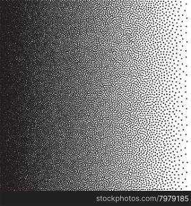 Stochastic raster halftone gradient print, black and white